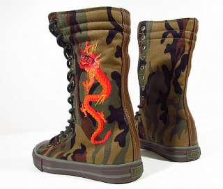 buffalo london 100 % original coole camouflage boots mit vielen 