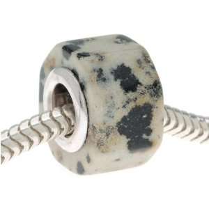  Gemstone Octagon Bead Fits Pandora Dalmatian Jasper 12mm 