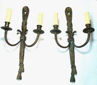 Antique Louis XVI French bronze pair bronze sconces with serpent or 