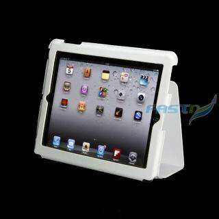 iPAD 2 SMART THIN WHITE LEATHER COVER CASE WITH STAND  
