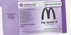 McDonalds Coupons BAGEL  