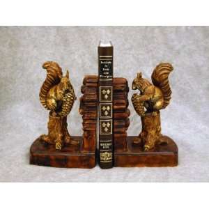 Pinecone Squirrel Bookends 