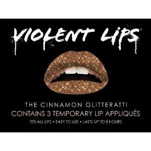 Violent Lips   The Cinnamon Glitteratti   Set of 3 Temporary Lip 