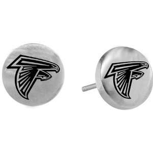 Team Titanium Atlanta Falcons Steel Button Logo Earrings  