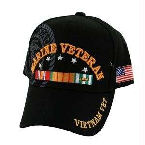    Cap, Black, Embroidered, Marine Vietnam Veteran
