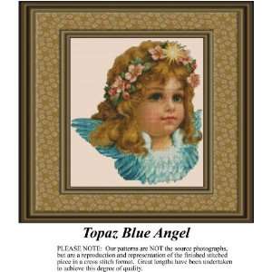  Topaz Blue Angel Cross Stitch Pattern PDF  