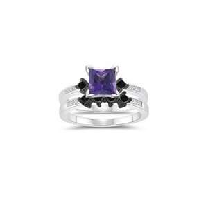   69 Cts Amethyst Matching Ring Set in 14K White Gold 10.0 Jewelry