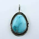 American Indian Jewelry, White River Turquoise Pendant, H. Begay