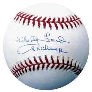 Whitey Ford Signed 8xChamps Official Baseball  Sports 