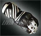 gants moto Carbon/Kev​lar SPIDER en cuir blanc noir