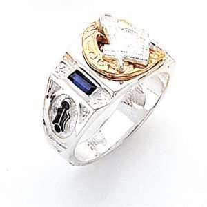 Two Tone Blue Lodge Ring   Sterling Silver Jewelry