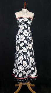   McClintock Tropical Black White Mermaid Dress Gown Size 10  