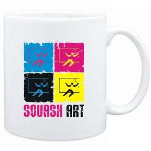  Mug White  Squash Art  Sports