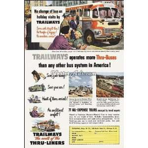  1951 Vintage Ad Trailways operates more thru buses than 