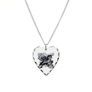    Necklace Heart Charm Unicorn with Wings Artsmith Inc Jewelry