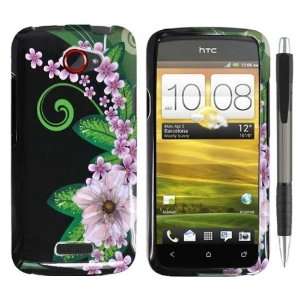  Black Green Pink Flower Design Protector Hard Cover Case 