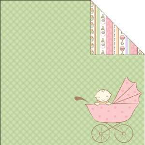 Sweet Beginnings Girl Double Sided Specialty Paper 12X12 Carriage 