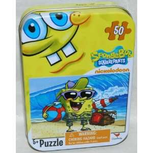  Spongebob Squarepants 50 Piece Jigsaw Puzzle in a Tin   At 