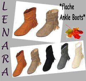 NEU flache Stiefeletten Ankle Boots Slouch Damen Schuhe  