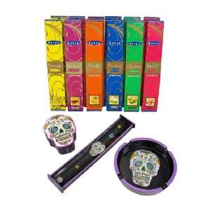  Day of the Dead Sugar Skull Incense Gift Set