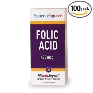  Superior Source Folic Acid 400mcg. (100 tablets) Health 
