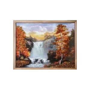 Amber Decorated Water Painting with Colored Frame 6.7 X 4.7  