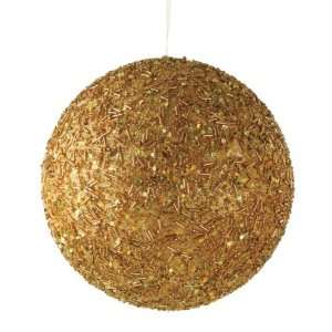  Large Gold Glitter Ball Ornament (pack of 6)