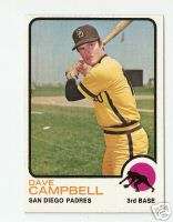 1973 Topps 488 Dave Campbell San Diego Padres Near MINT  