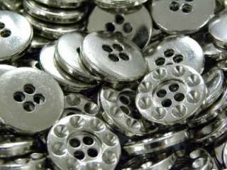 11 SILVER METAL PEWTER FASHION SEW 4 HOLES BUTTONS A187  