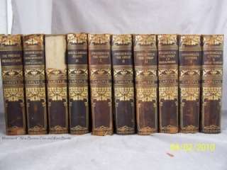 WORKS THOMAS CARLYLE 16 VOLS IN 10 LEATHER BOUND c 1900  
