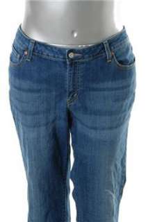   Waist Blue Bootcut Jeans Regular Fit Sandblasted Stretch 18W  