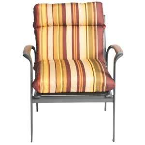 Brown Olive Green Yellow Furniture Striped Chaise Patio Pool Chair 