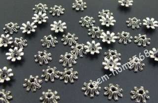 200 Tibetan Silver Flower Bead Caps Findings F162  