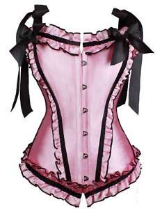 Sexy Pink Back Lace Up Halter Satin Corset S XXL #159  