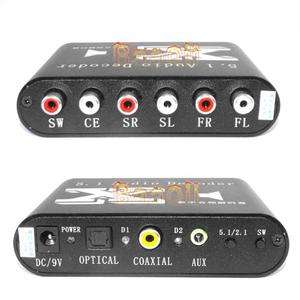 Ch AC3/DTS Audio Gear Decoder Stereo Digital Optical Coaxial 