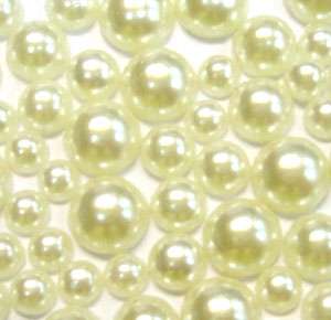   Cream Acrylic faux Pearls Flatback Mix SIZE  M1 2  