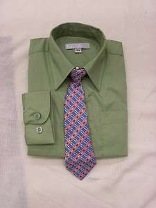 New BOY dress shirt Olive sage Green size 2T 3T 4T church birthday 