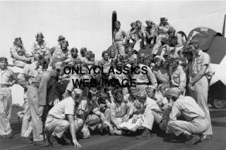 WWII AVIATION PILOTS  CREW PHOTO AIRPLANE FIGHTER PHOTO  