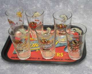 SET 6 Leinenkugel Leinies Pub Beer WI Wisconsin Fish Glasses 