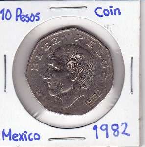 Mexico $ 10 Pesos Coin 1982 Brilliant Coin Paper Money  