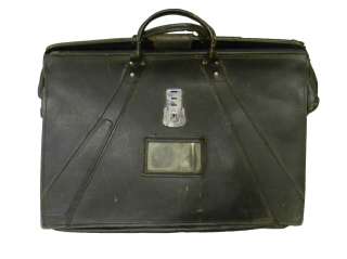 Vintage 50s Navigators Pilot Bag Briefcase Black Leather Genuine 