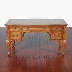 Mahogany Queen Anne 5 Drawer Writing Table Office Desk  