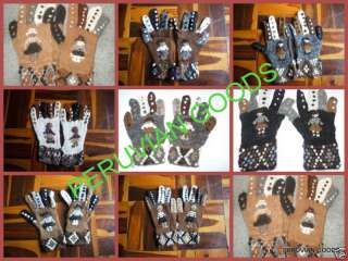 New 100% Organic Alpaca PERU Natural Embellished Gloves  