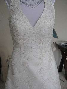 BNWT NEW Casablanca 1854 Lacy Wedding Dress Bridal Gown size 8 Allover 