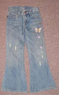 Gap Butterfly Jeans girl 5 Slim Adjustable Waist EUC  