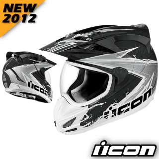 ICON NEW 2012 Variant Salvo Motorcycle Street Helmet Black Reflective 