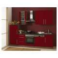 Küche Küchenzeile Einbauküche 280 cm Rot Hochglanz Küchenblock 