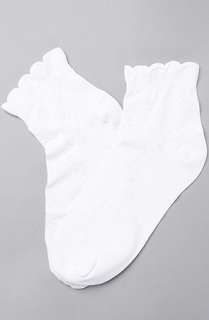 Accessories Boutique The Large Daisy Ankle Skimmer Sock in White 