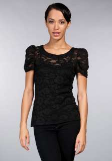 EIGHT SIXTY Lace Top Zipper Back in Black  