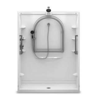 Delta 60 In. X 34 In. Traditional Shower, No Seat, Center Drain in 
